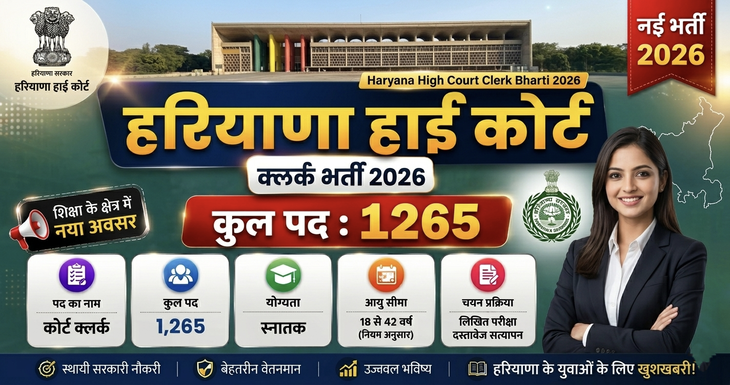 Haryana Court Clerk Vacancy 2026 Notification