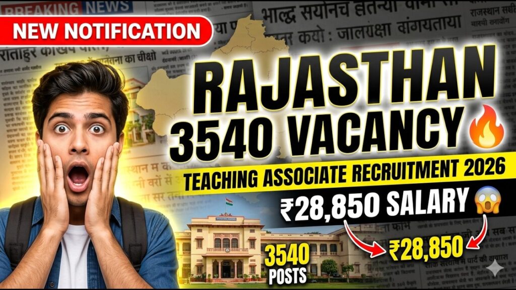 Shiksha Veer Bharti Recruitment 2026, 3540 Post Vacancy Eligibility Criteria 2026